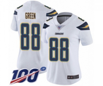 Women's Los Angeles Chargers #88 Virgil Green White Vapor Untouchable Limited Player 100th Season Football Jersey