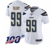 Women's Los Angeles Chargers #99 Jerry Tillery White Vapor Untouchable Limited Player 100th Season Football Jersey