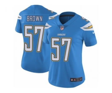 Women's Nike Los Angeles Chargers #57 Jatavis Brown Vapor Untouchable Limited Electric Blue Alternate NFL Jersey