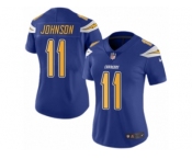 Women's Nike San Diego Chargers #11 Stevie Johnson Limited Electric Blue Rush NFL Jersey