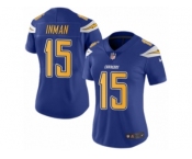 Women's Nike San Diego Chargers #15 Dontrelle Inman Limited Electric Blue Rush NFL Jersey