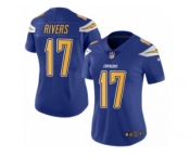 Women's Nike San Diego Chargers #17 Philip Rivers Limited Electric Blue Rush NFL Jersey