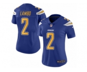 Women's Nike San Diego Chargers #2 Josh Lambo Limited Electric Blue Rush NFL Jersey