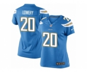 Women's Nike San Diego Chargers #20 Dwight Lowery Limited Electric Blue Alternate NFL Jersey