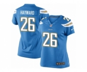 Women's Nike San Diego Chargers #26 Casey Hayward Limited Electric Blue Alternate NFL Jersey