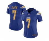 Women's Nike San Diego Chargers #7 Doug Flutie Limited Electric Blue Rush NFL Jersey