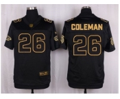 Nike Atlanta Falcons #26 Tevin Coleman Black Pro Line Gold Collection Jersey[Elite]