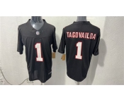 Men's Atlanta Falcons #1 Tua Tagovailoa Black F.U.S.E. Vapor Untouchable Limited Stitched Football Stitched Jersey Men's Atlanta Falcons #1 Tua Tagovailoa Black F.U.S.E. Vapor Untouchable Limited Stitched Football Stitched Jersey