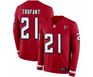 Men's Nike Atlanta Falcons #21 Desmond Trufant Limited Red Therma Long Sleeve NFL Jersey
