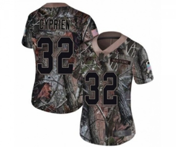 Women's Atlanta Falcons #32 Johnathan Cyprien Limited Camo Rush Realtree Football Jersey