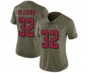 Women's Atlanta Falcons #32 Qadree Ollison Limited Olive 2017 Salute to Service Football Jersey