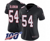 Women's Atlanta Falcons #54 Foye Oluokun Black Alternate Vapor Untouchable Limited Player 100th Season Football Jersey