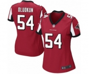 Women's Atlanta Falcons #54 Foye Oluokun Game Red Team Color Football Jersey