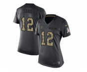 Women's Nike Atlanta Falcons #12 Mohamed Sanu Limited Black 2016 Salute to Service NFL Jersey