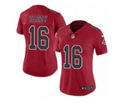Women's Nike Atlanta Falcons #16 Justin Hardy Limited Red Rush NFL Jersey