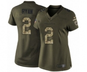 Women's Nike Atlanta Falcons #2 Matt Ryan Limited Green Salute to Service NFL Jersey