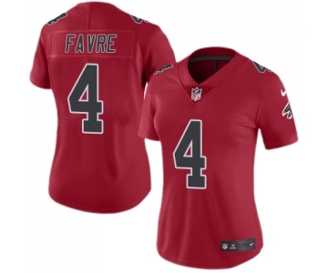 Women's Nike Atlanta Falcons #4 Brett Favre Limited Red Rush Vapor Untouchable NFL Jersey