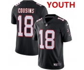 Youth Atlanta Falcons #18 Kirk Cousins Black Vapor Untouchable Limited Stitched Jersey