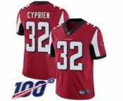 Youth Atlanta Falcons #32 Johnathan Cyprien Red Team Color Vapor Untouchable Limited Player 100th Season Football Jersey