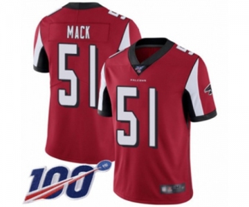 Youth Atlanta Falcons #51 Alex Mack Red Team Color Vapor Untouchable Limited Player 100th Season Football Jersey