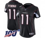 Women's Arizona Cardinals #11 Larry Fitzgerald Black Alternate Vapor Untouchable Limited Player 100th Season Football Jersey