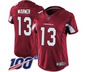 Women's Arizona Cardinals #13 Kurt Warner Red Team Color Vapor Untouchable Limited Player 100th Season Football Jersey