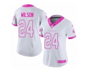 Women's Nike Arizona Cardinals #24 Adrian Wilson Limited White Pink Rush Fashion NFL Jersey