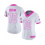 Women's Nike Arizona Cardinals #70 Evan Boehm Limited White-Pink Rush Fashion NFL Jersey