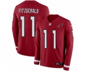 Youth Nike Arizona Cardinals #11 Larry Fitzgerald Limited Red Therma Long Sleeve NFL Jersey