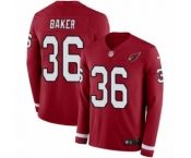 Youth Nike Arizona Cardinals #36 Budda Baker Limited Red Therma Long Sleeve NFL Jersey
