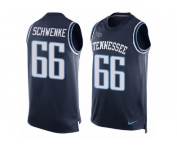 Men's Nike Tennessee Titans #66 Brian Schwenke Limited Navy Blue Player Name & Number Tank Top Tank Top NFL Jersey
