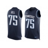 Men's Nike Tennessee Titans #75 Byron Bell Limited Navy Blue Player Name & Number Tank Top Tank Top NFL Jersey