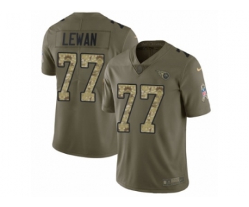 Youth Nike Tennessee Titans #77 Taylor Lewan Limited Olive Camo 2017 Salute to Service NFL Jersey
