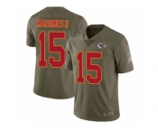 Men Nike Kansas City Chiefs #15 Patrick Mahomes II Limited Olive 2017 Salute to Service NFL Jersey