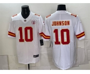 Men’s Kansas City Chiefs #10 Emmett Johnson White 2026 Vapor Untouchable Limited Stitched Football Jersey Men’s Kansas City Chiefs #10 Emmett Johnson White 2026 Vapor Untouchable Limited Stitched Football Jersey