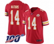 Men's Kansas City Chiefs #14 Sammy Watkins Red Team Color Vapor Untouchable Limited Player 100th Season Football Jersey