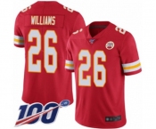 Men's Kansas City Chiefs #26 Damien Williams Red Team Color Vapor Untouchable Limited Player 100th Season Football Jersey