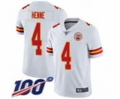 Men's Kansas City Chiefs #4 Chad Henne White Vapor Untouchable Limited Player 100th Season Football Jersey