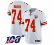 Men's Kansas City Chiefs #74 Martinas Rankin White Vapor Untouchable Limited Player 100th Season Football Jersey