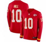 Men's Nike Kansas City Chiefs #10 Tyreek Hill Limited Red Therma Long Sleeve NFL Jersey