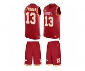 Men's Nike Kansas City Chiefs #13 De'Anthony Thomas Limited Red Tank Top Suit NFL Jersey