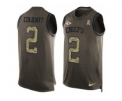Men's Nike Kansas City Chiefs #2 Dustin Colquitt Limited Green Salute to Service Tank Top NFL Jersey