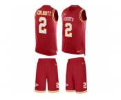 Men's Nike Kansas City Chiefs #2 Dustin Colquitt Limited Red Tank Top Suit NFL Jersey