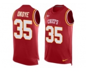 Men's Nike Kansas City Chiefs #35 Christian Okoye Limited Red Player Name & Number Tank Top NFL Jersey