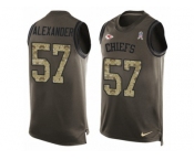 Men's Nike Kansas City Chiefs #57 D.J. Alexander Limited Green Salute to Service Tank Top NFL Jersey