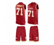 Men's Nike Kansas City Chiefs #71 Mitchell Schwartz Limited Red Tank Top Suit NFL Jersey