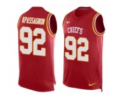 Men's Nike Kansas City Chiefs #92 Tanoh Kpassagnon Limited Red Player Name & Number Tank Top NFL Jersey