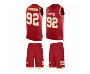 Men's Nike Kansas City Chiefs #92 Tanoh Kpassagnon Limited Red Tank Top Suit NFL Jersey
