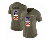 Women Nike Kansas City Chiefs #5 Cairo Santos Limited Olive USA Flag 2017 Salute to Service NFL Jersey