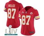 Women's Kansas City Chiefs #87 Travis Kelce Red Team Color Vapor Untouchable Limited Player Super Bowl LIV Bound Football Jersey